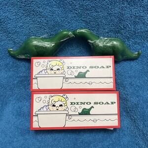 2 Sinclair Dinosaur Soap Brontosaurus New VTG Advertising Kids Sign Gas Oil